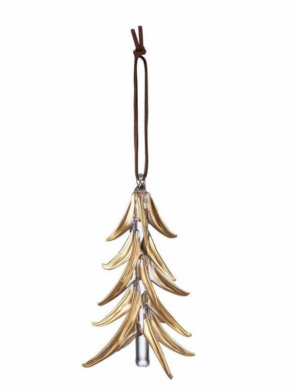 Juletre glass H12 cm, gold