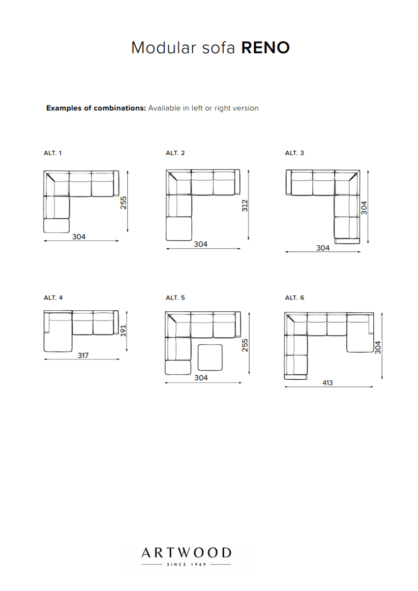 Reno modulsofa, prisgruppe 3