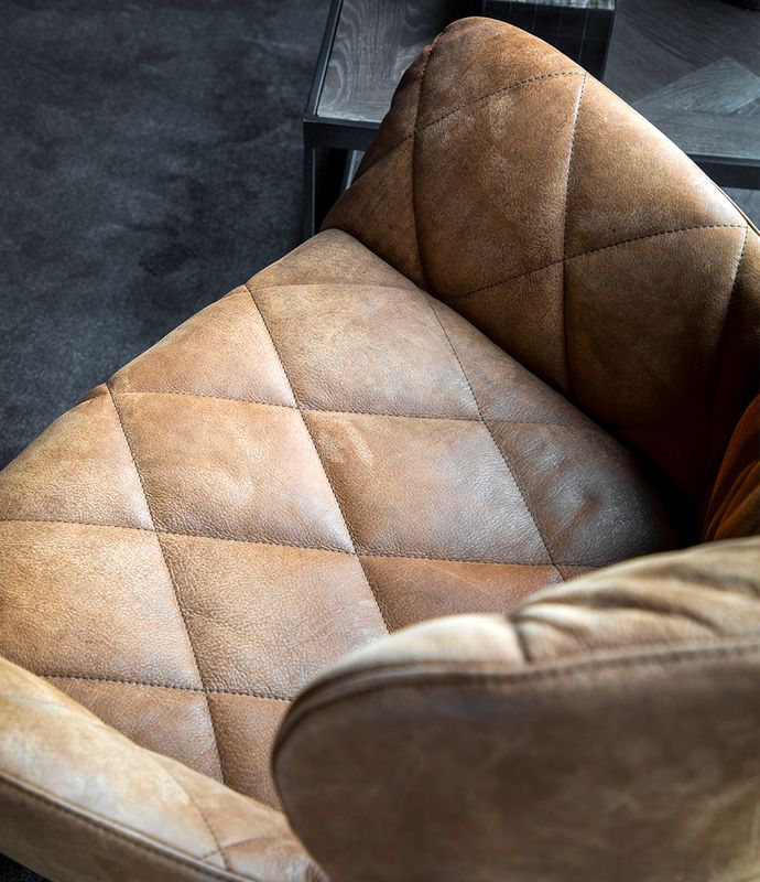 JADE Swivel Stol Nubuck, Brun/Svart