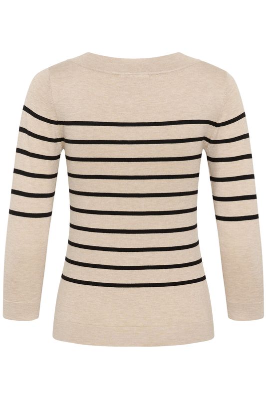 KAlizza boatneck pullover, feather grey melange/black/multi color