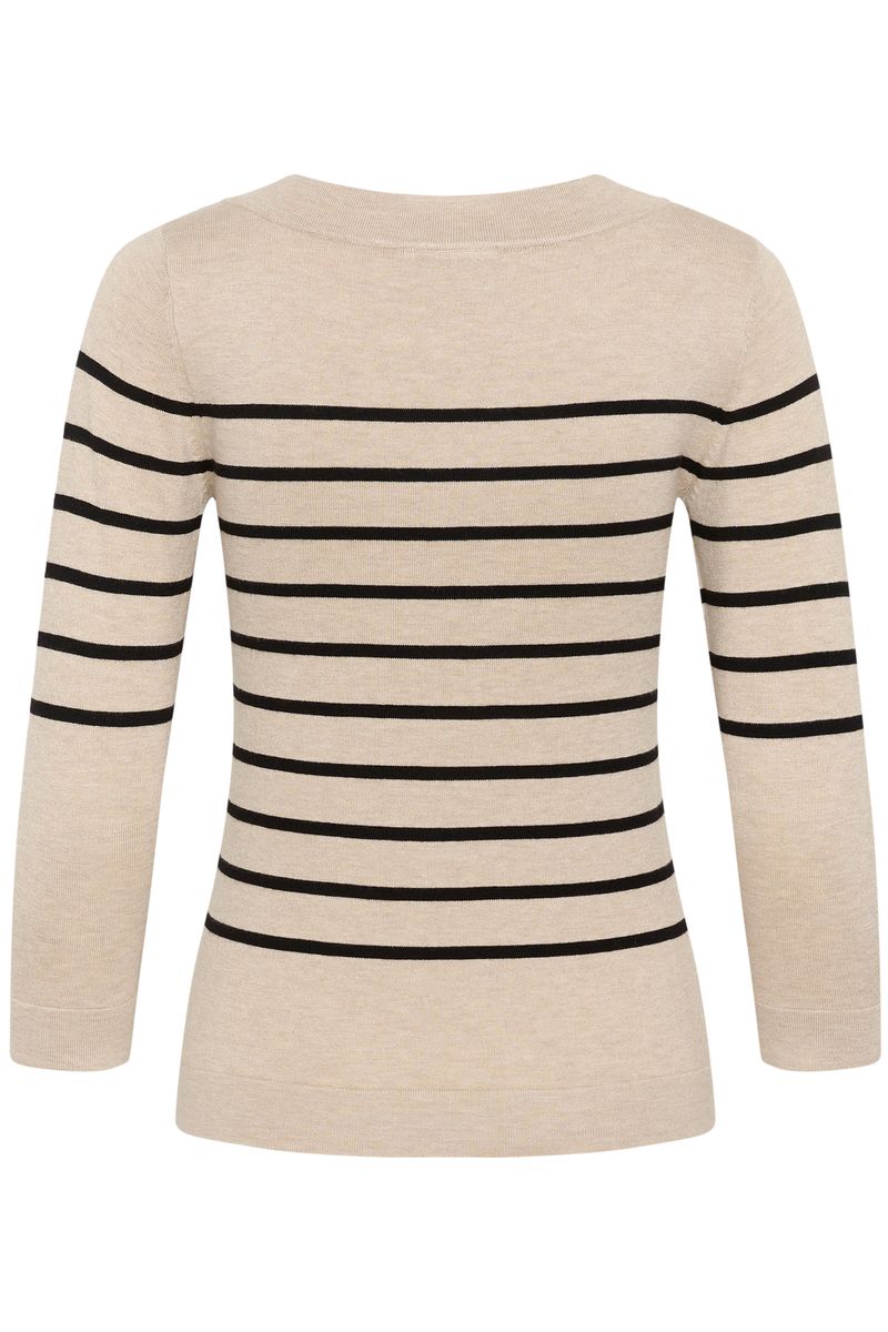 KAlizza boatneck pullover, feather grey melange/black/multi color