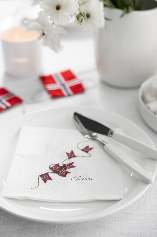 Flagg hurra serviett