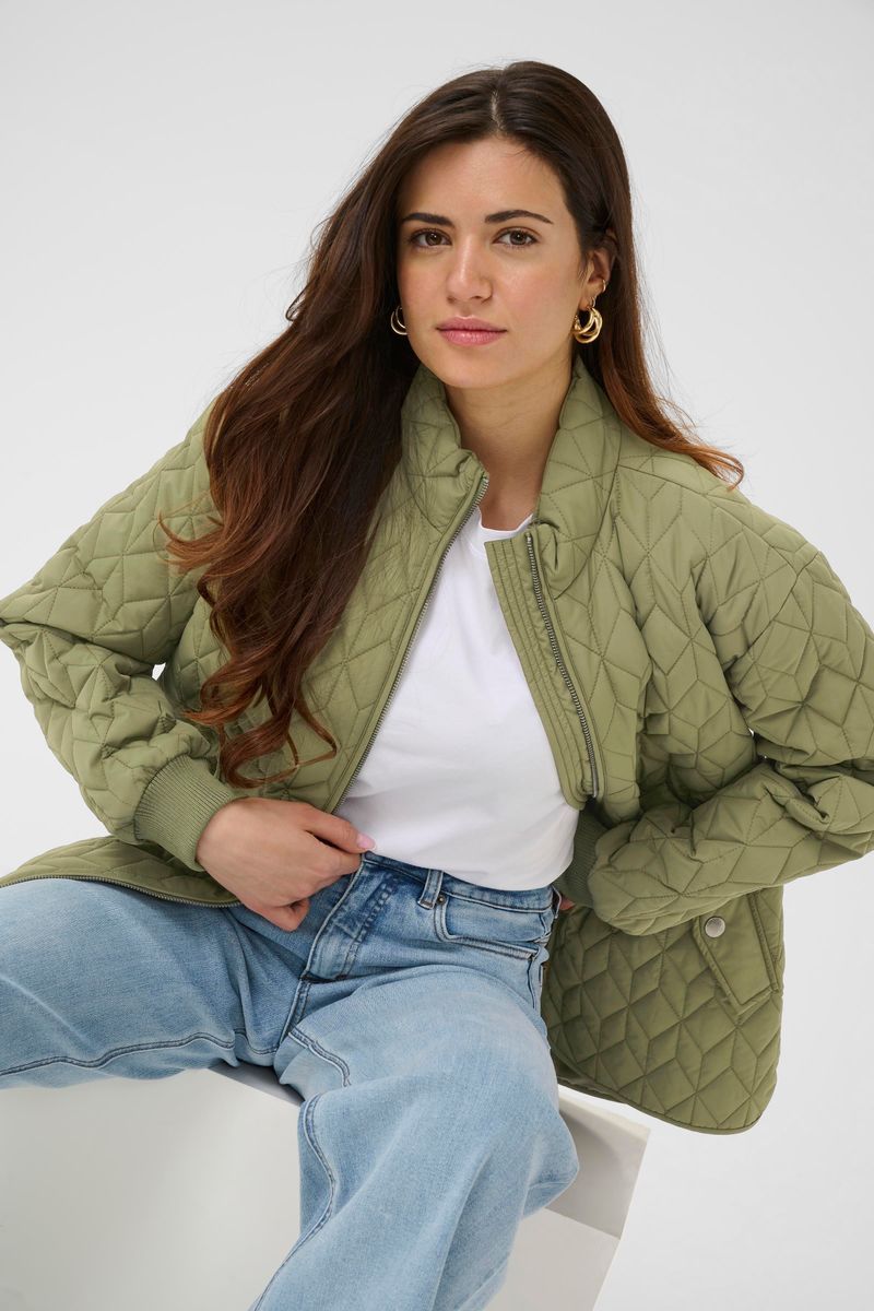 KAleila quilt jacket, dusky green
