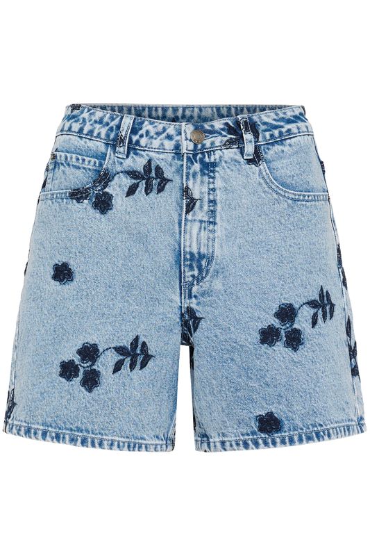 KAbabena denim shorts, blue denim w/navy flower