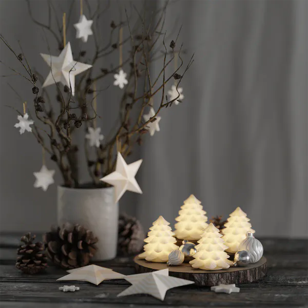 Hovedbilde LED juletre 7 cm 4pk, hvit