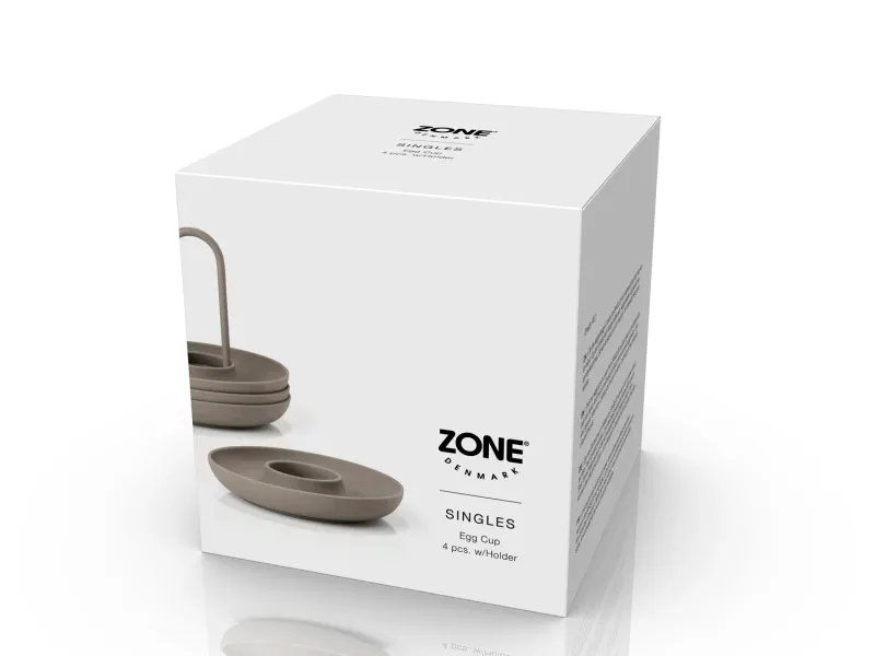 Eggeglass 4 stk, taupe