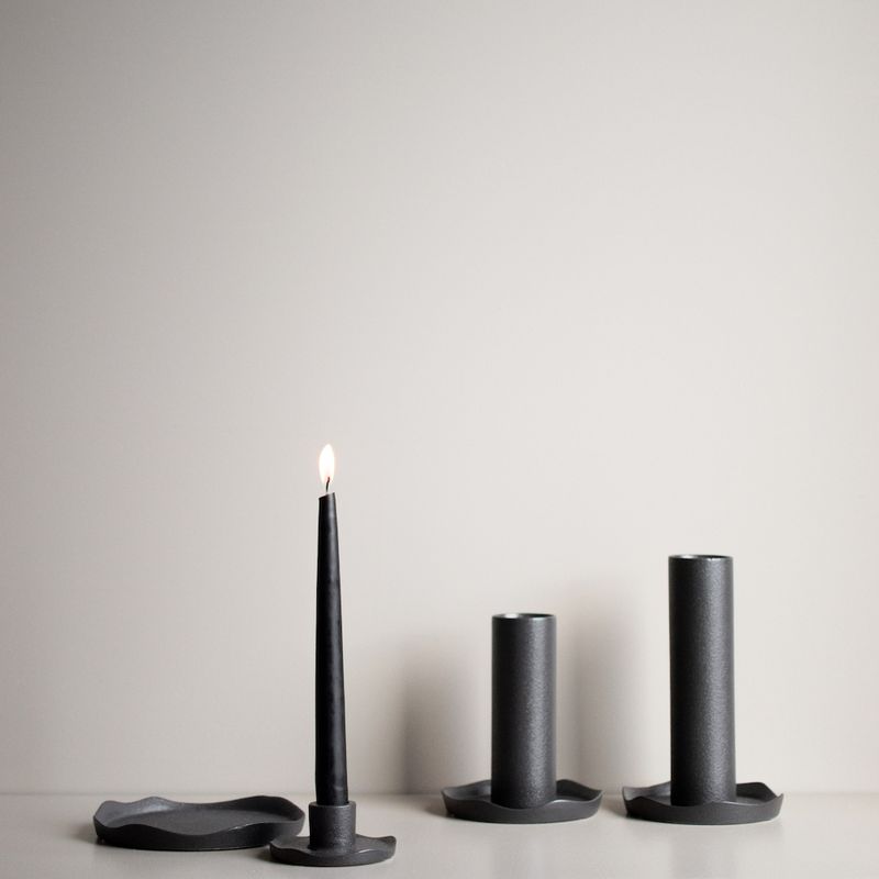 Wave candle, cast iron