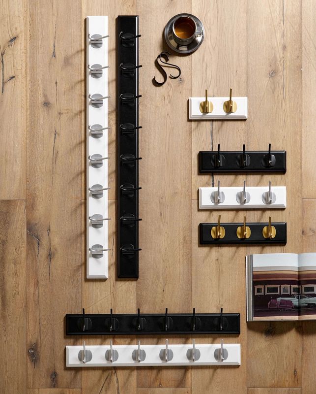 EDGY coat rack, 3 hooks - black/messing