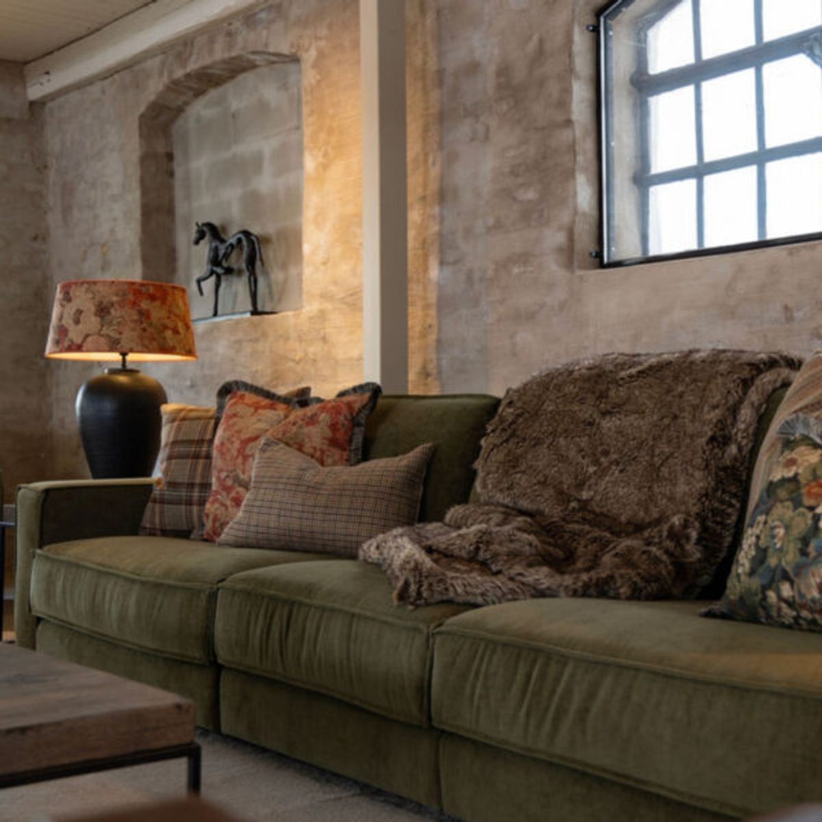 Harris putetrekk 50x50, plaid forest CC/B simply camel