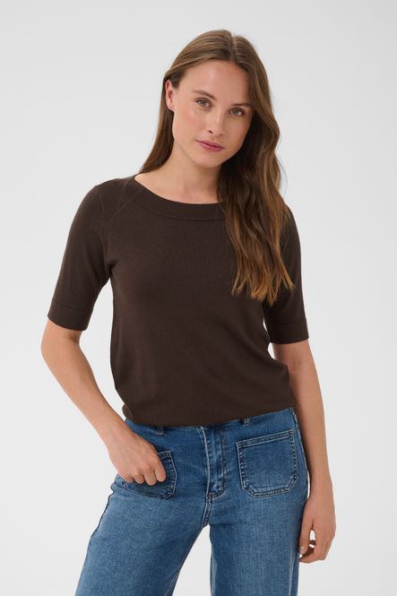 Hovedbilde KAlizza boatneck solid pullover, coffee bean