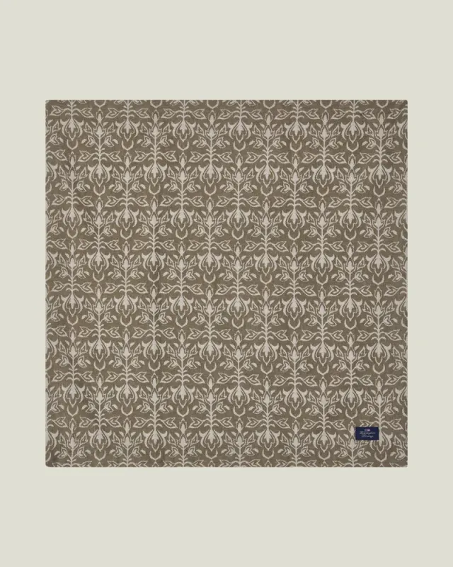 Ornament jaquard tøyserviett, beige/dark olive