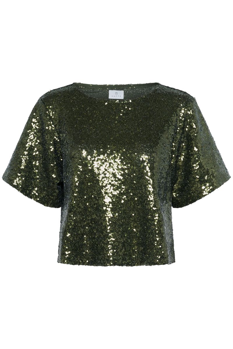 KAmiranda sequin blouse, ivy green