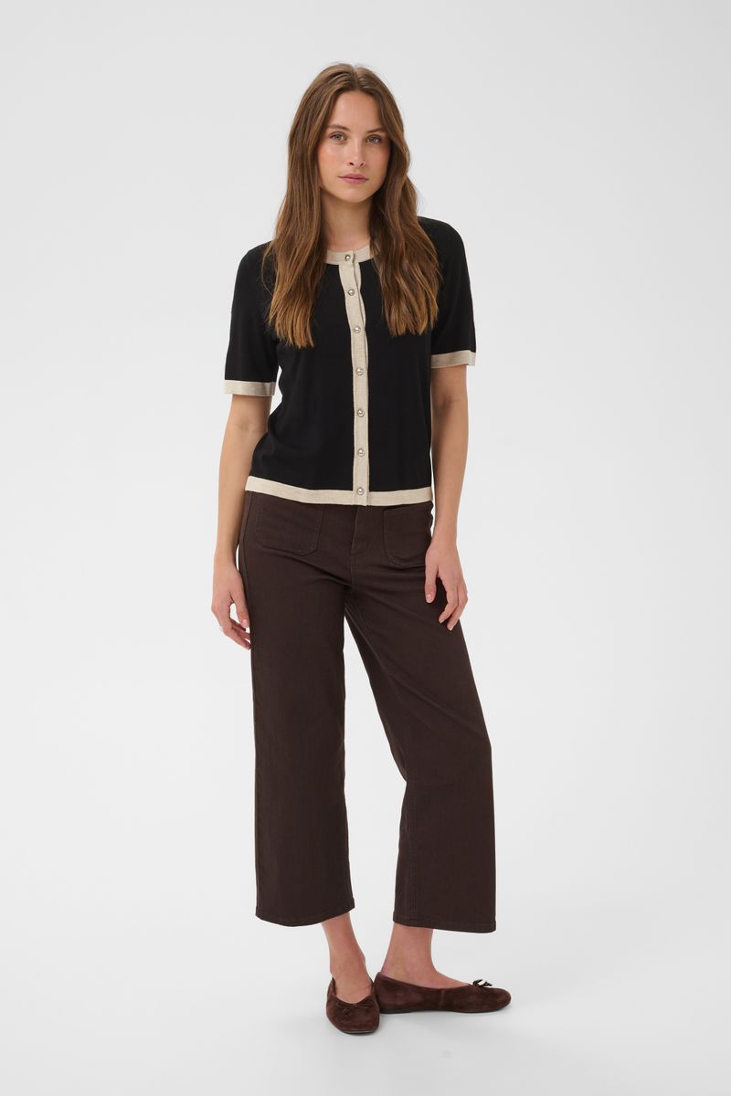 KAlizza contrast cardigan, black deep