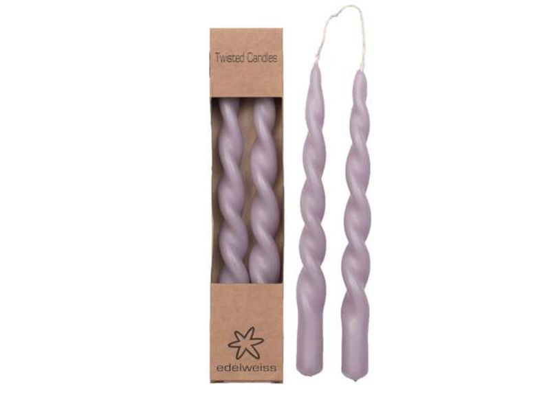 Twisted Candles 2stk, Powder Rose