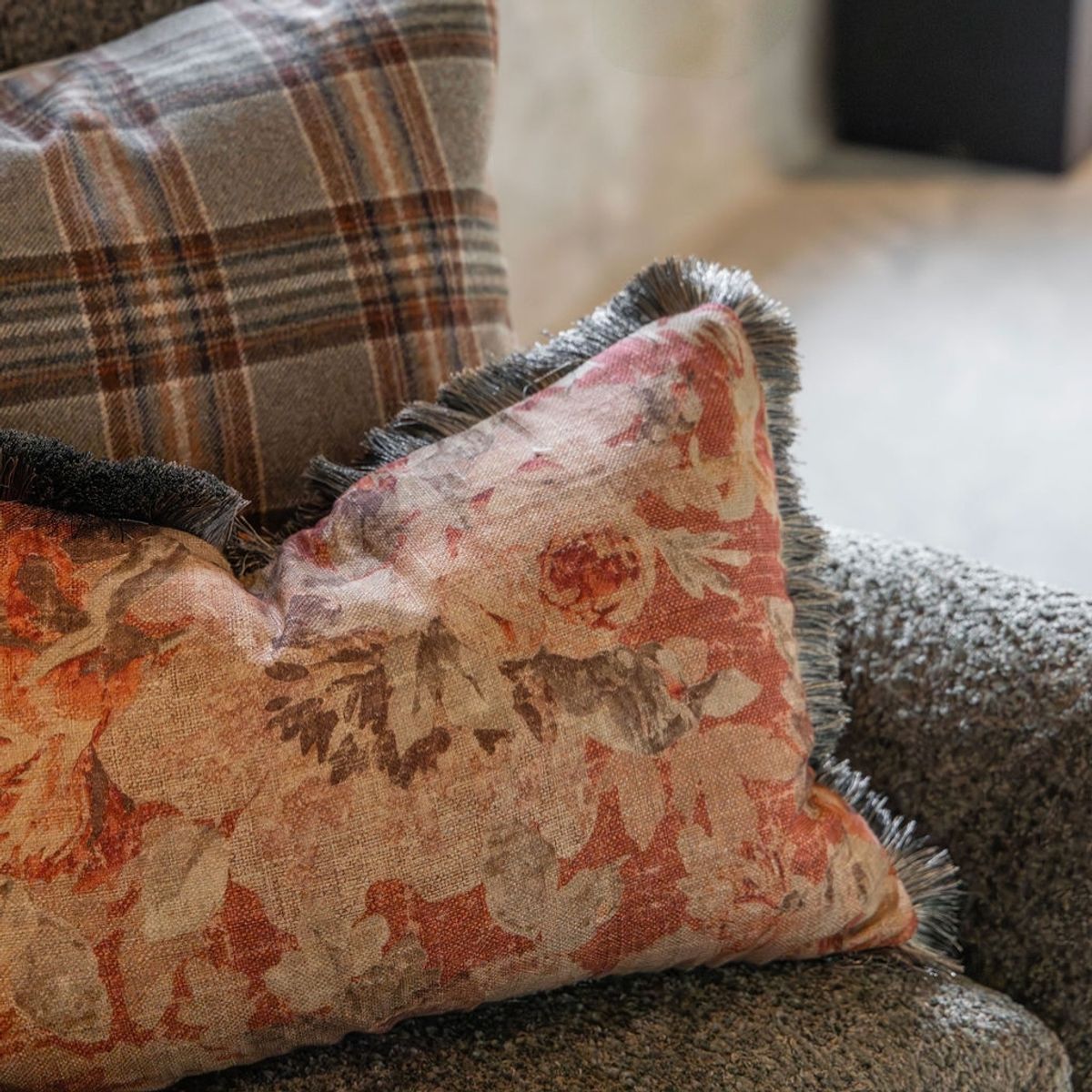 Harris putetrekk 50x50, plaid forest CC/B simply camel