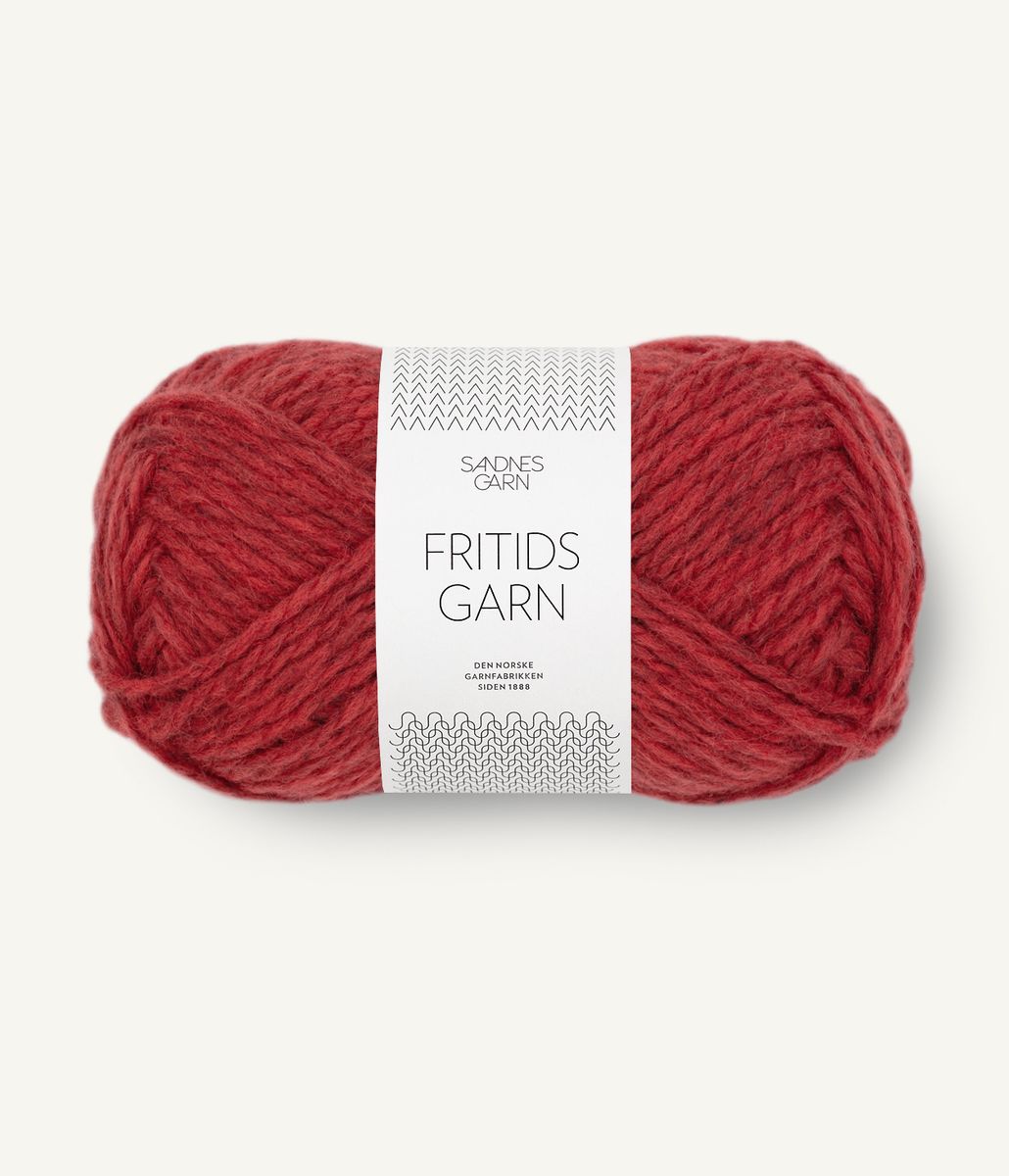 Fritidsgarn, rød melert 4236